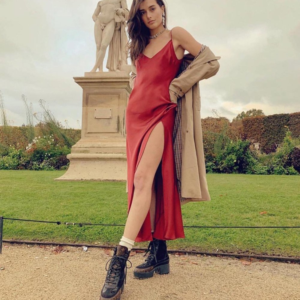 Long Sleeveless Silk Dress Branded Wear For Less